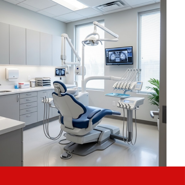 State-of-the-art urgent dental care treatment room equipped for fast pain relief